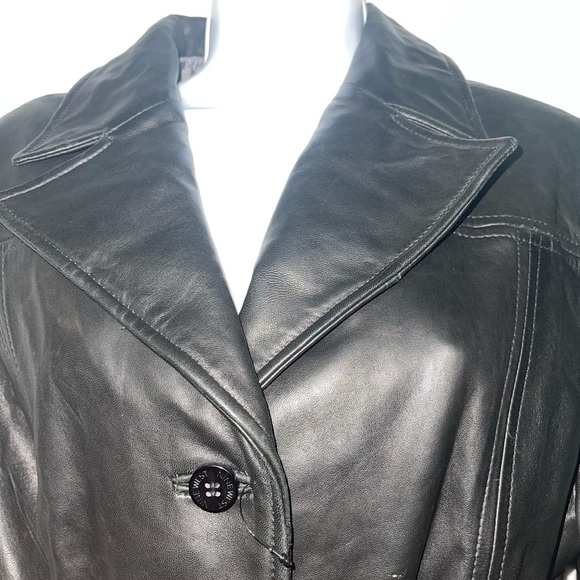 CRINKLED WASHED LEATHER TRENCH - Picture 5 of 15